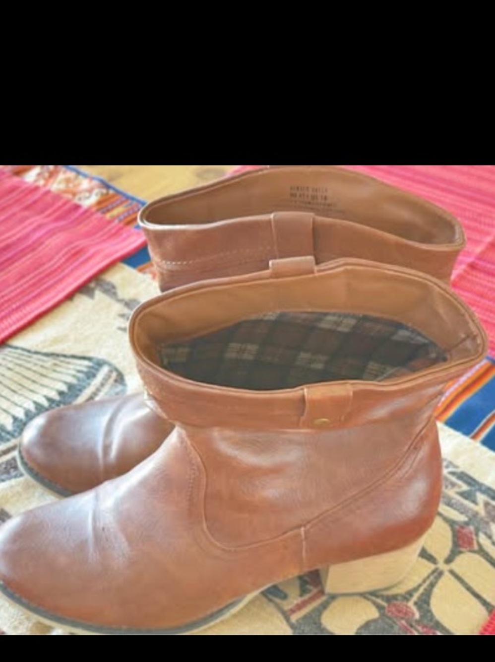Brown Pleather Ankle Boots